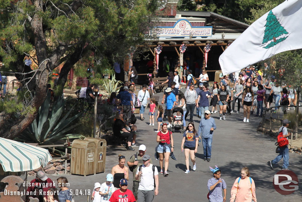 Next stop for me the Mark Twain. Looking into Frontierland from the top deck.