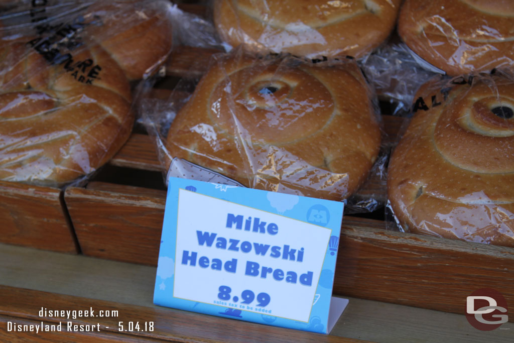 Returned to DCA.  Pixar Fest bread in the Wharf.