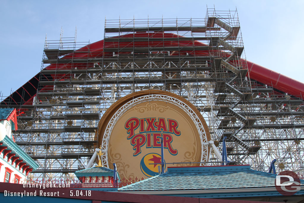 Looking up.  the sign has not returned for Toy Story.