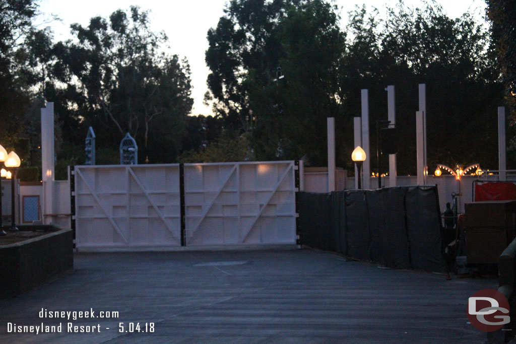 The back of the new parade gate from the train.