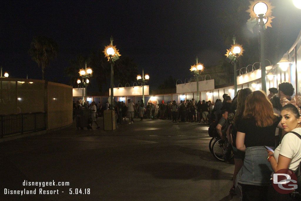 The queue for ice cream was longer this evening. This is the end.. the shop is up to the left.  A rough count had the queue nearing 100 guests.