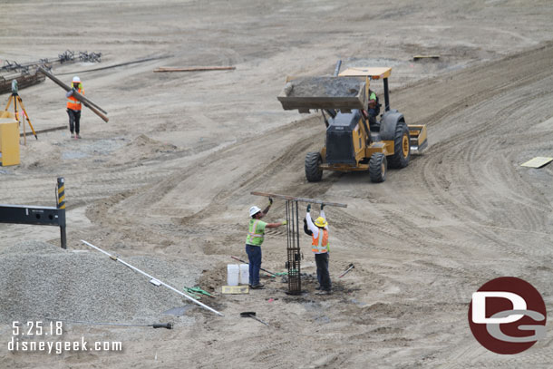 Here they have most of the column sunk in the ground and are working on lowering it to ground level.