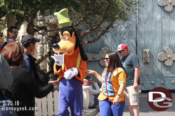 Goofy out for a stroll on his birthday.  His first film appearance was on May 25, 1932 in  Mickey's Revue.