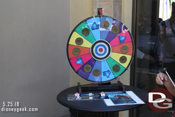 A pin trading game on Buena Vista Street.