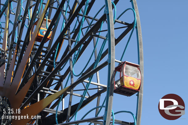 More of the Fun Wheel gondolas.  They looked odd with the doors open.