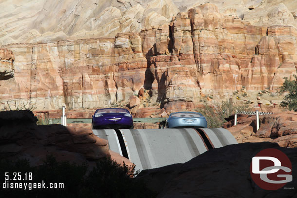 Radiator Springs Racers were down.  Two cars stopped in Ornament Valley.