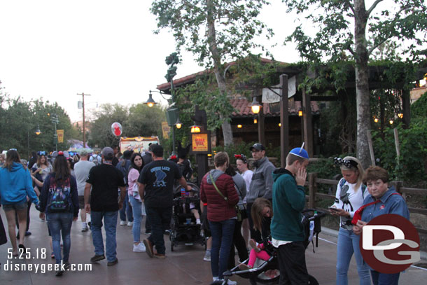 A line of guests for the dining package reserved seating for Paint the Night.