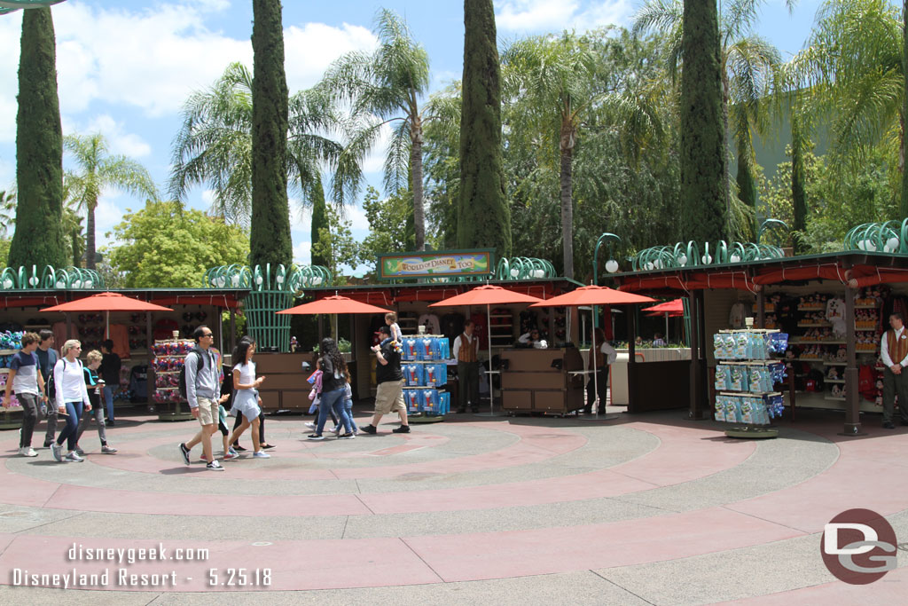 A new set of kiosks are forming a pop up store for World of Disney.  It is called World of Disney Too.