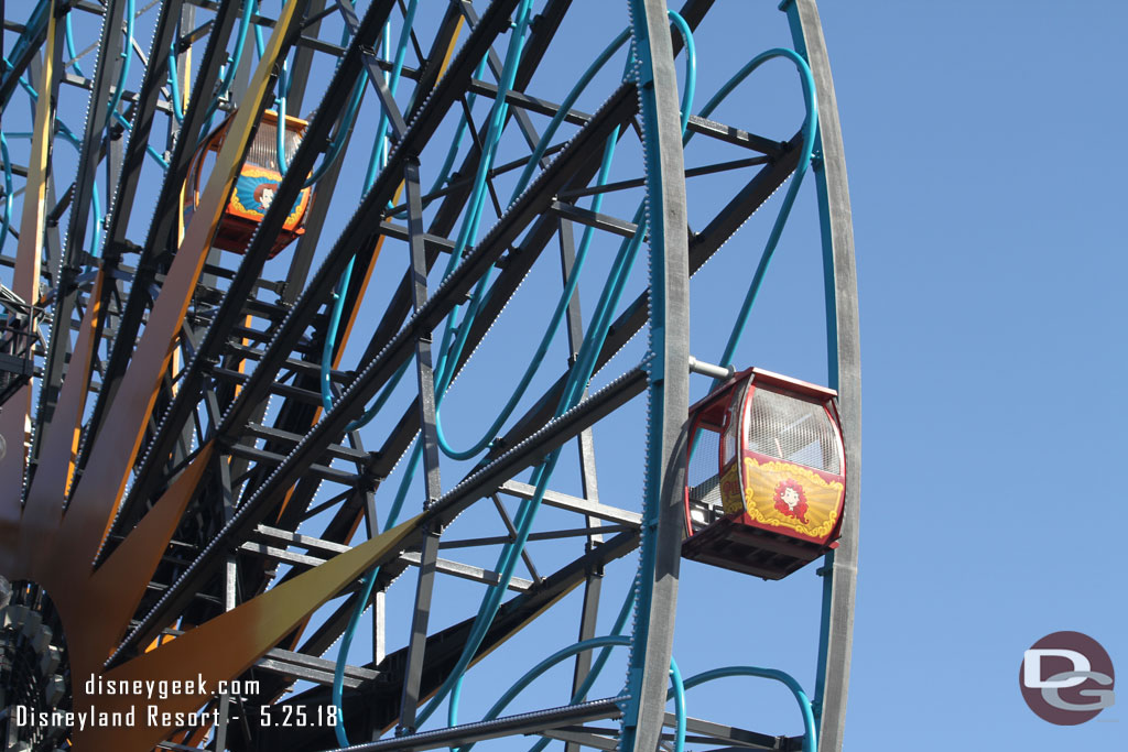 More of the Fun Wheel gondolas.  They looked odd with the doors open.