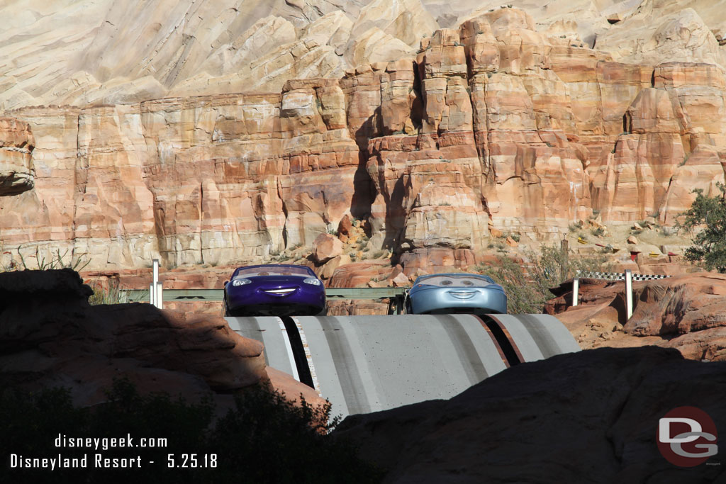 Radiator Springs Racers were down.  Two cars stopped in Ornament Valley.