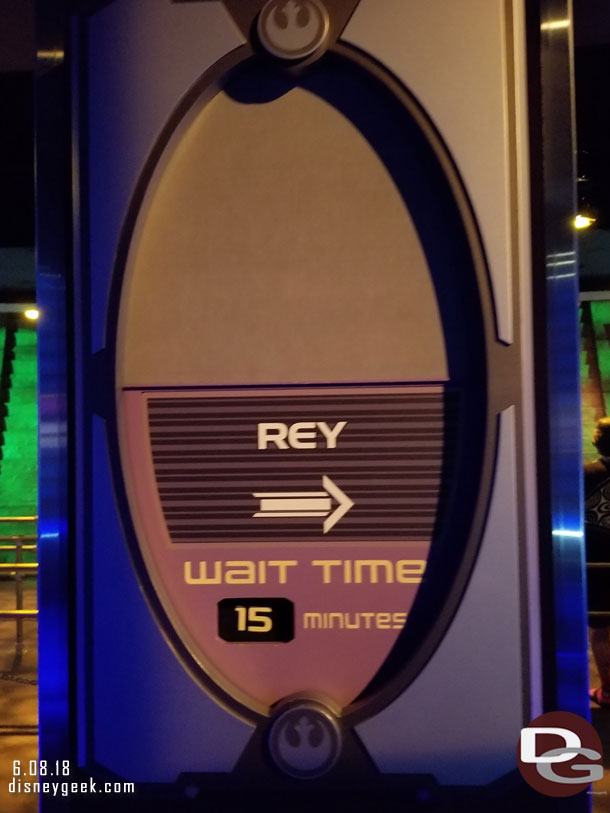 Walked through the Star Wars Launch Bay.. a quick check of the wait times.