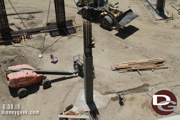 A recently poured support column.