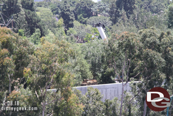 Moving over to Disneyland.  A crane just barely visible near Critter Country in the Star Wars site.