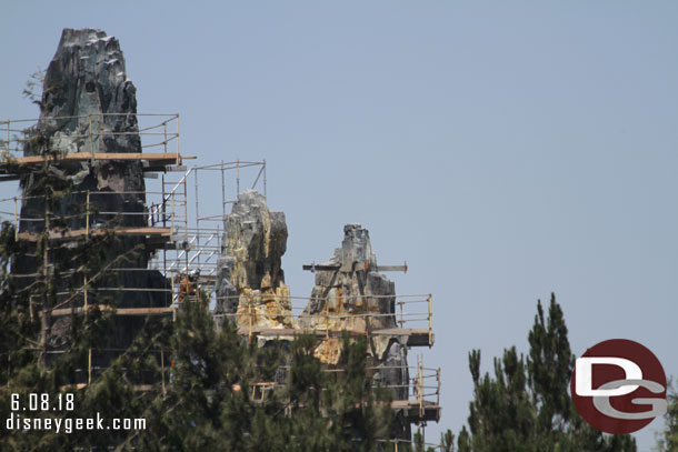 On the far peaks some scaffolding has been removed and they are starting to remove some of the toothpicks too.