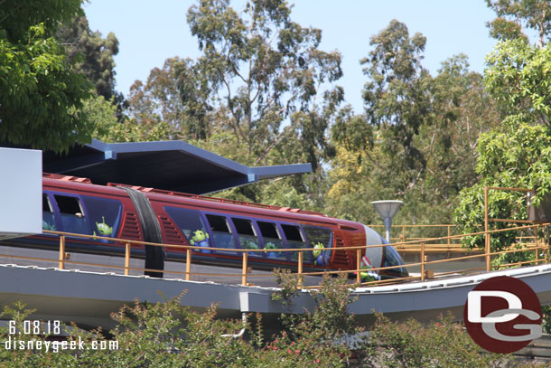 My first glimpse of Monorail Red. It was in the station and not moving. The Monorail was shut down most of the trip.