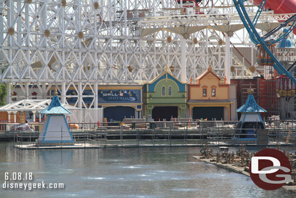 Scaffolding down from the midway games too.