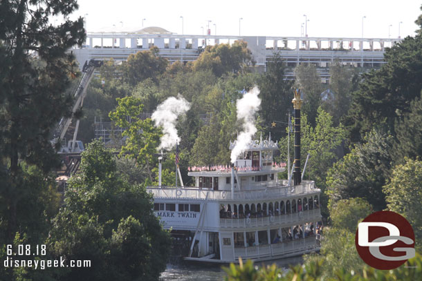 The Mark Twain steaming by.