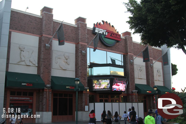 ESPN Zone closed last weekend.  But the large TVs and signs were still in operation on Friday.