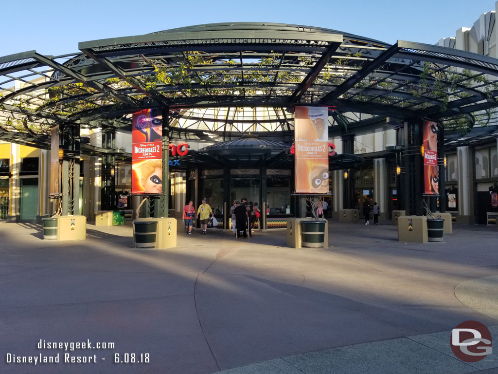 AMC features Incredibles banners, most likely the last set before it closes later this month.