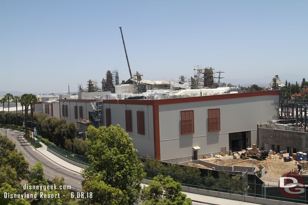 Only one crane visible above the buildings today.