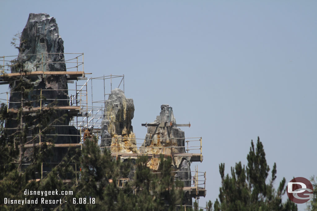 On the far peaks some scaffolding has been removed and they are starting to remove some of the toothpicks too.