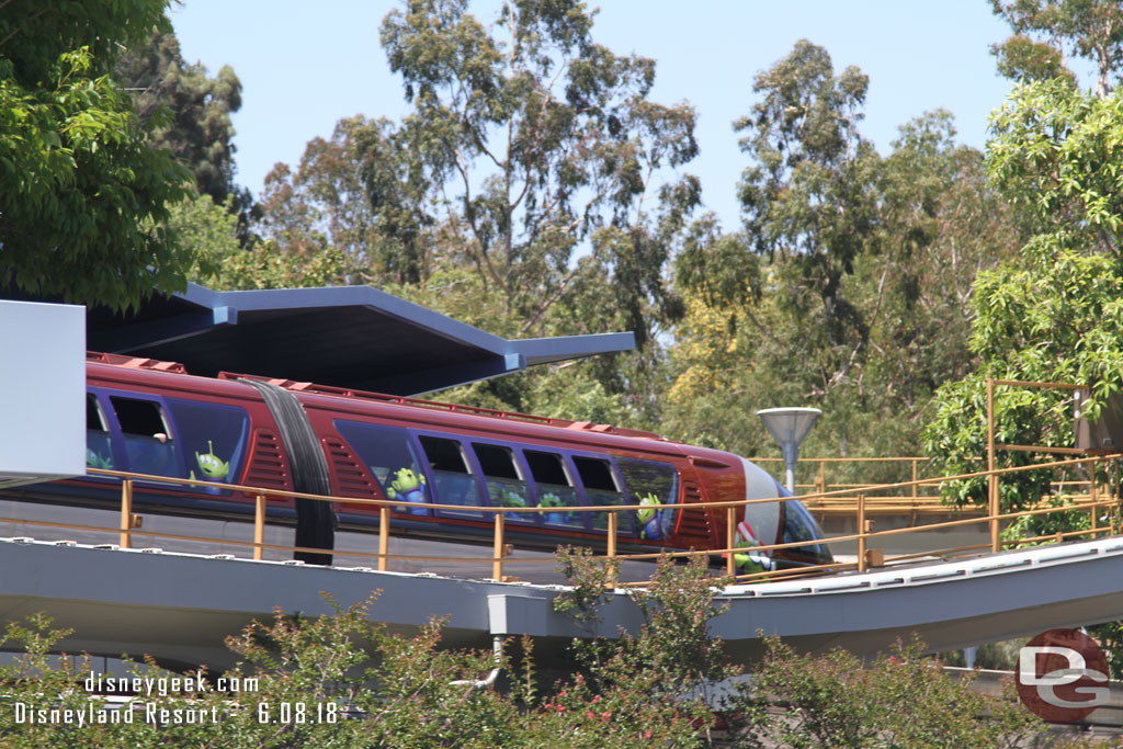 My first glimpse of Monorail Red. It was in the station and not moving. The Monorail was shut down most of the trip.