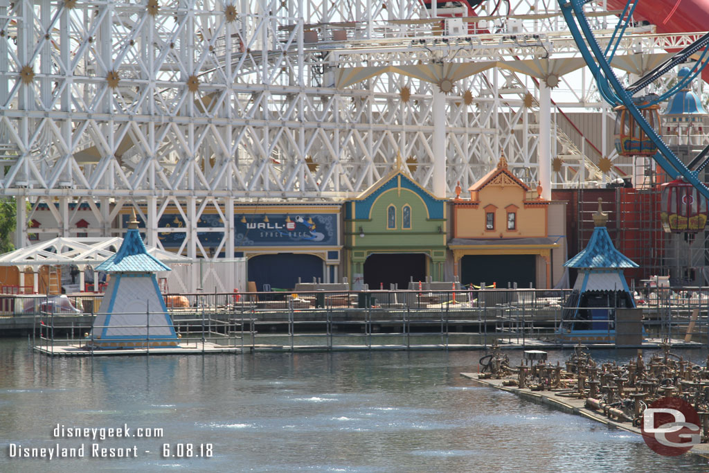 Scaffolding down from the midway games too.