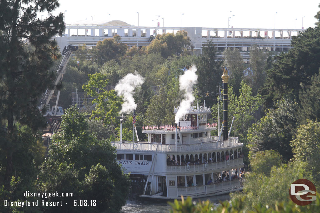 The Mark Twain steaming by.