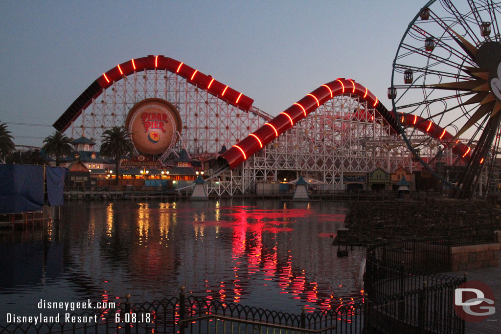 The lights were red (even though they look a little orange in the pictures.