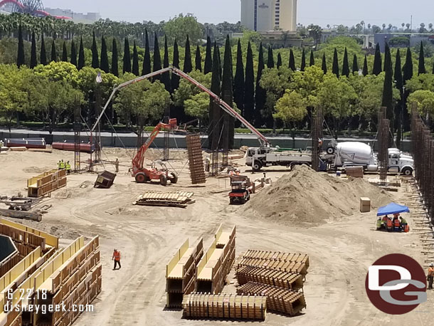 A closer look at the future escalator area.