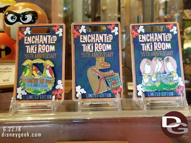 Some Tiki Room 55th Anniversary merchandise available in Disneyana.