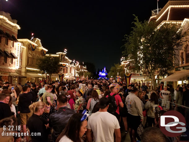 Made it to Main Street USA and found a spot for the fireworks with 7 minutes to spare.