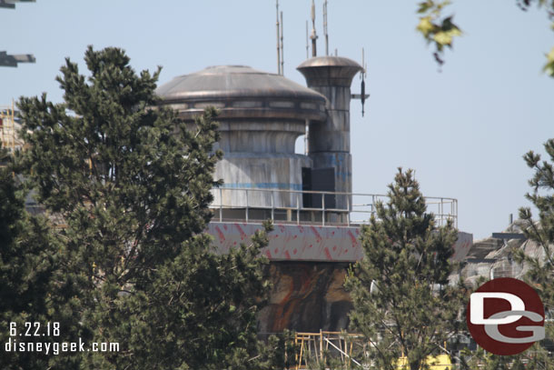 Looks like the outpost is now battle worn and complete.  The scaffolding appears to be removed from around the area.