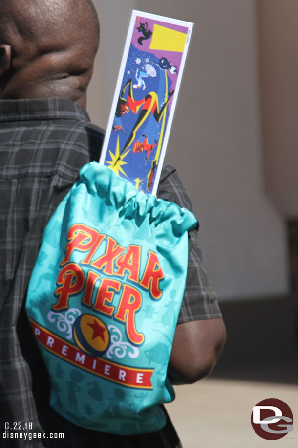 Those attending the Premiere event received these bags, there were quite a few guests walking around the  park with them.