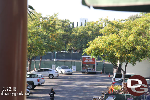 Fences up in the Downtown Disney parking lot.