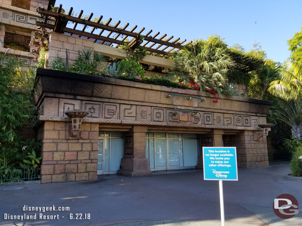 The Rainforest Cafe closed earlier in the week.  The signs are removed already.