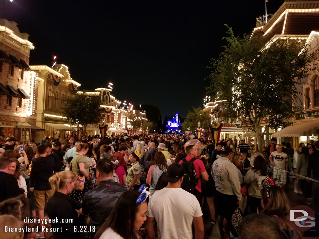 Made it to Main Street USA and found a spot for the fireworks with 7 minutes to spare.