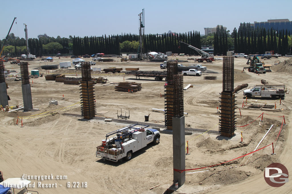 Panning left you can see more columns and foundation work.