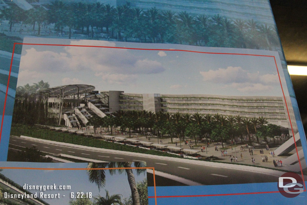 A refresher of what the parking structure will look like. Here is the concept art hung at the tram stop.