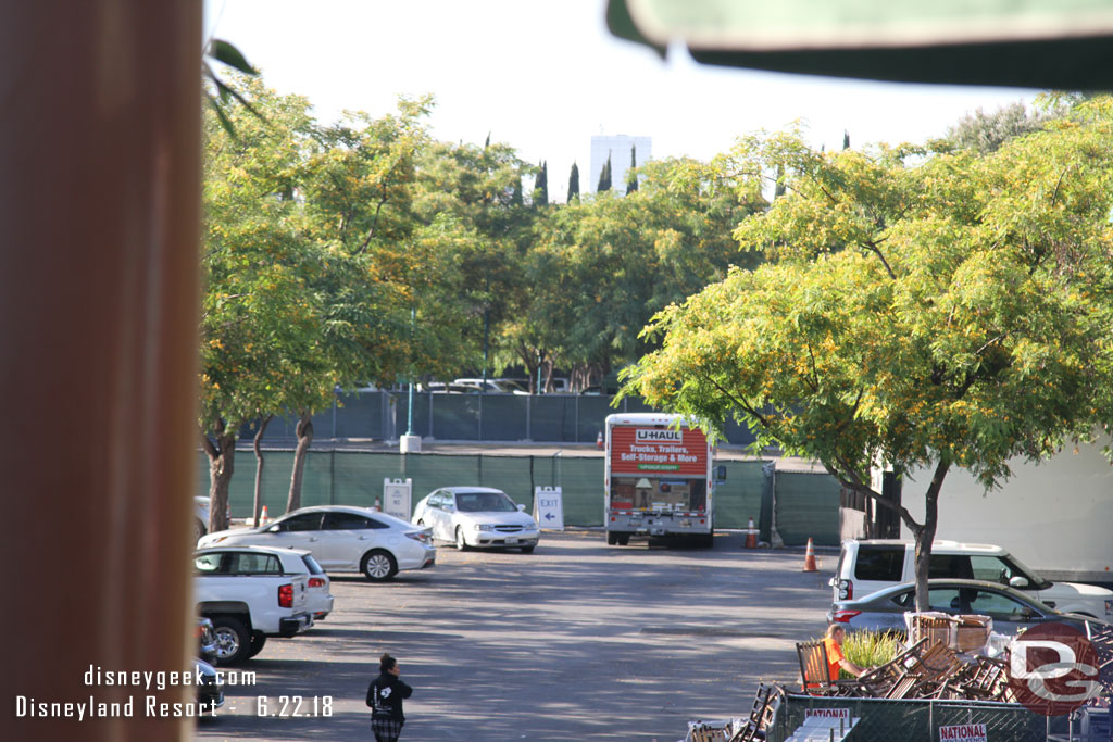 Fences up in the Downtown Disney parking lot.