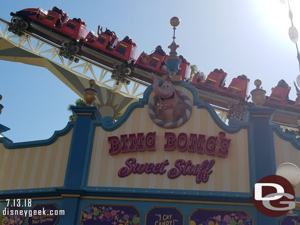 The sign for Bing Bong's has been installed.