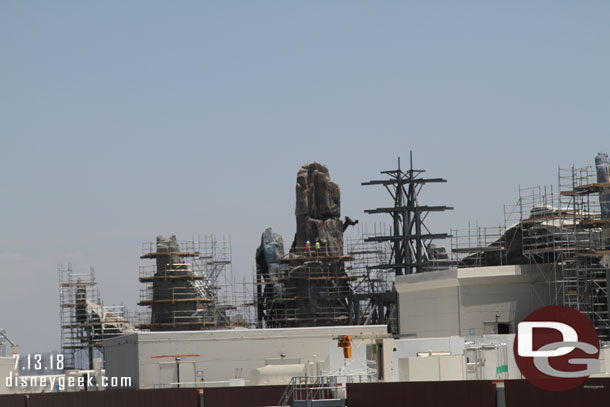 The first spires to rise up are slowly being revealed as scaffolding and support steel toothpicks are being removed.