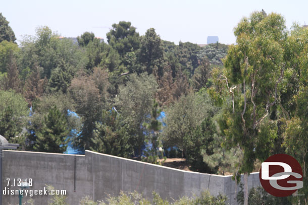 On the far right the blue tarps are still up.