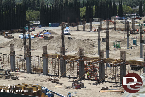 More forms for the second story are taking shape and support scaffolding being installed.  If this follows the format of the current garage this will be for the walkway.