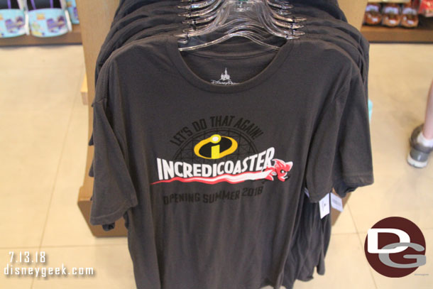 Incredicoaster shirts in World of Disney.  