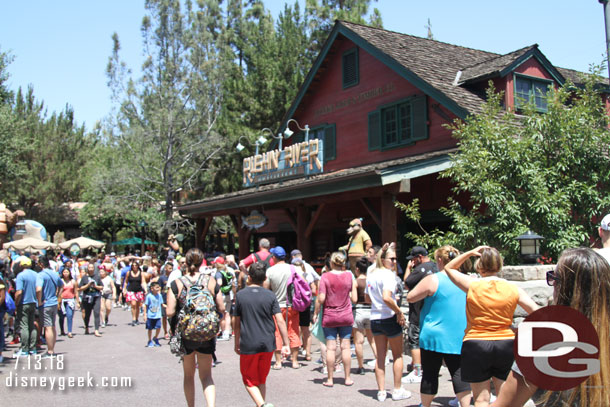 The FastPass Return for Grizzly River Run was backed up again.