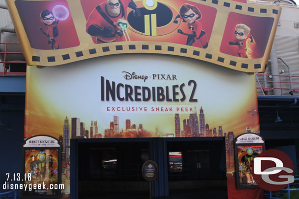 The Incredibles Preview has ended but the short films have yet to return.