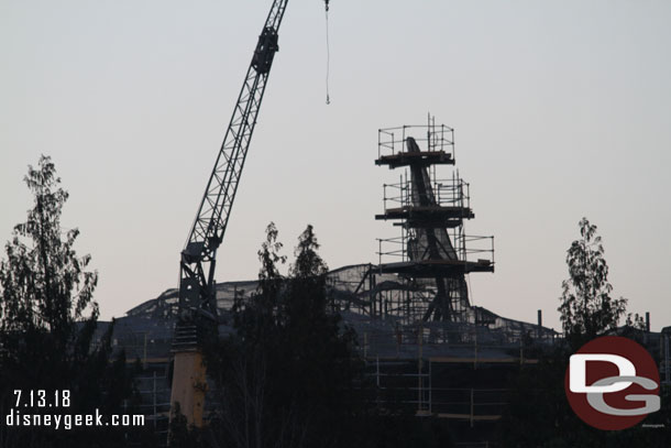 Star Wars: Galaxy's Edge from Critter Country as the sun was setting and daylight disappearing quickly.