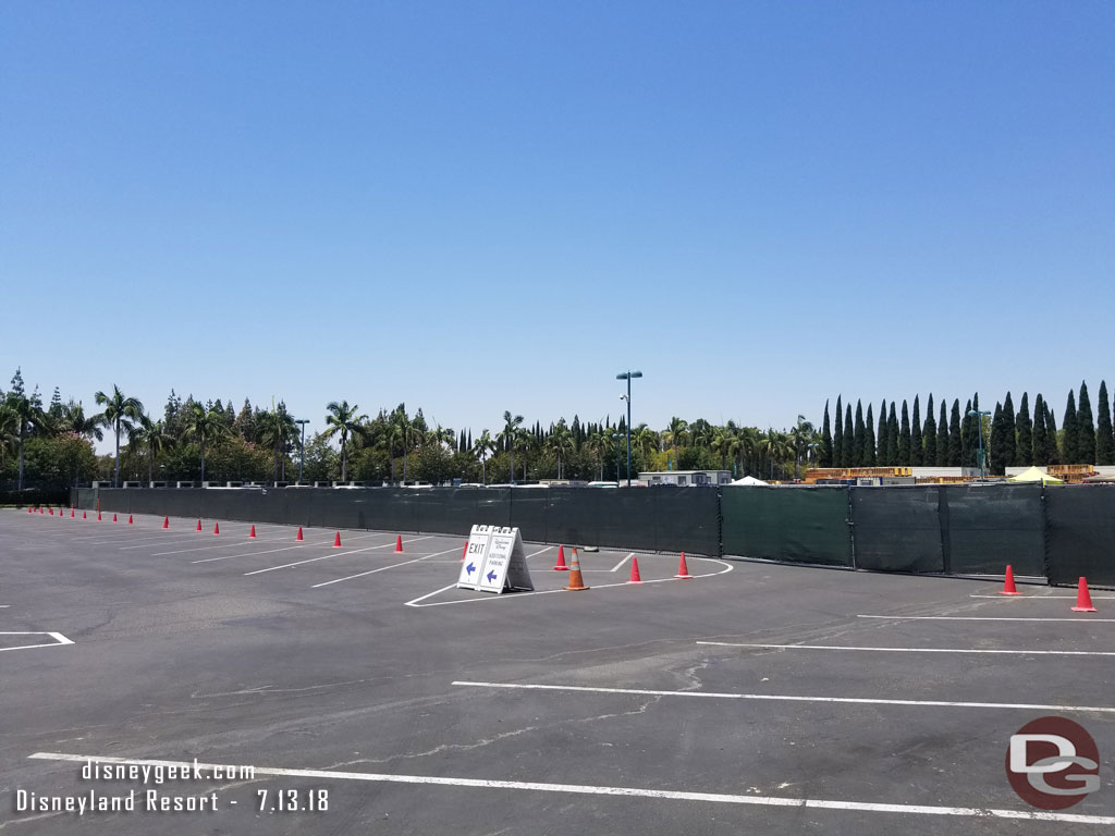 The staging area in the Downtown Disney parking lot.