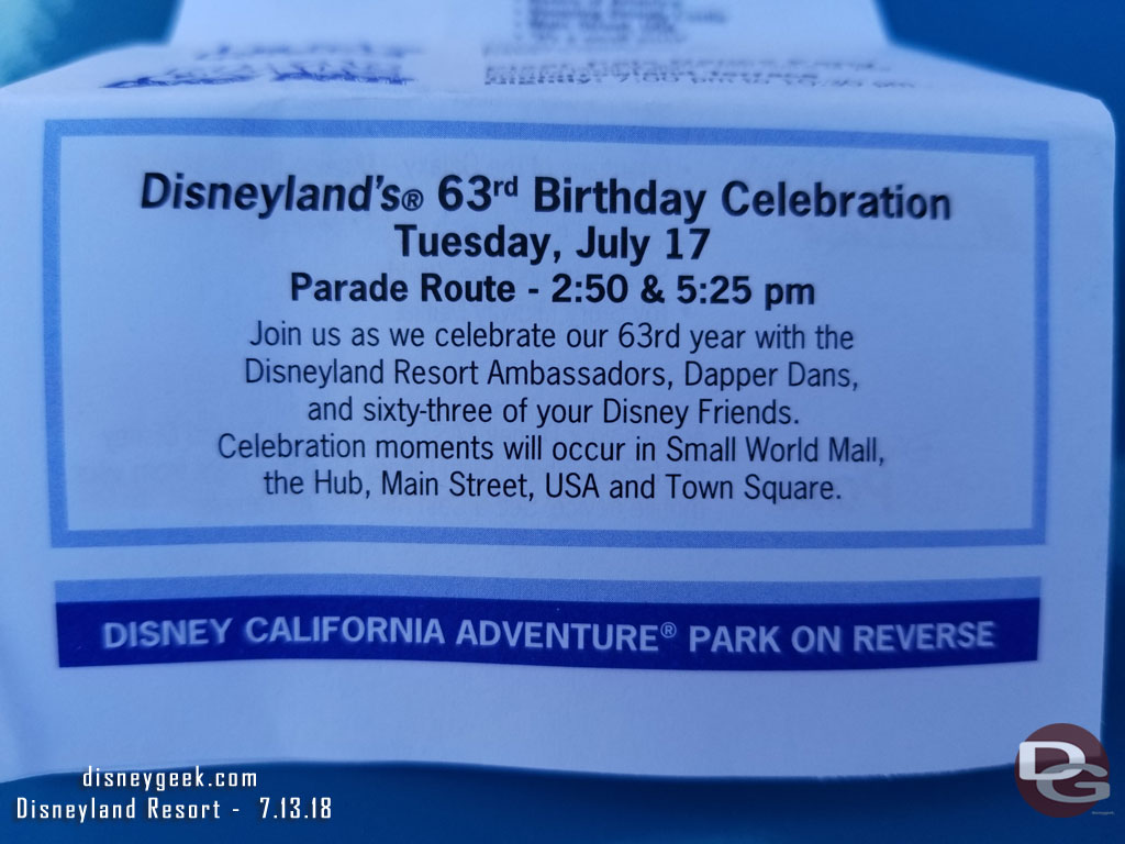 Tuesday Disneyland turns 63 and there will be a couple of character celebrations.